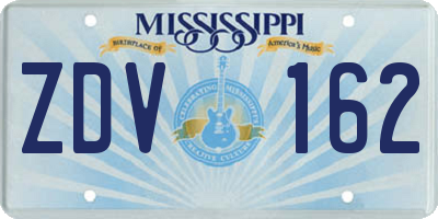 MS license plate ZDV162
