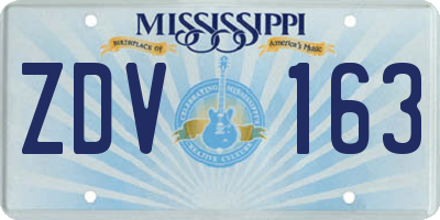 MS license plate ZDV163