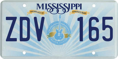 MS license plate ZDV165