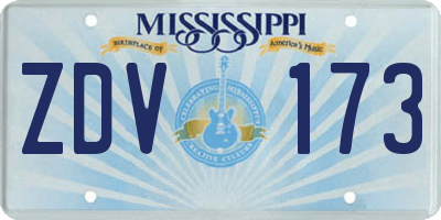 MS license plate ZDV173