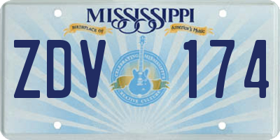 MS license plate ZDV174