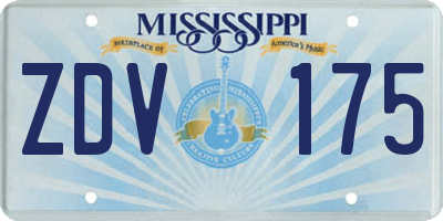 MS license plate ZDV175