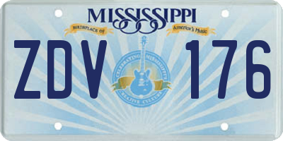 MS license plate ZDV176