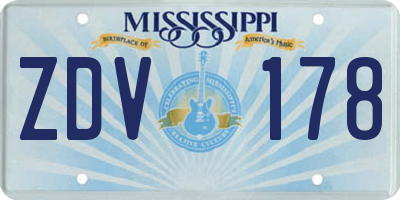 MS license plate ZDV178
