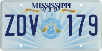 MS license plate ZDV179