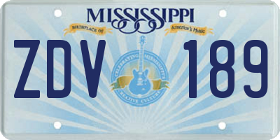 MS license plate ZDV189