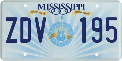 MS license plate ZDV195