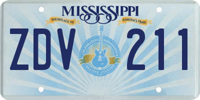 MS license plate ZDV211