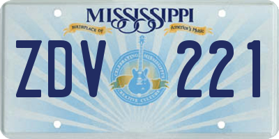 MS license plate ZDV221
