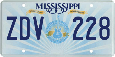 MS license plate ZDV228