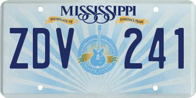 MS license plate ZDV241
