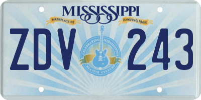 MS license plate ZDV243