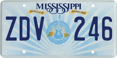 MS license plate ZDV246