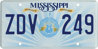 MS license plate ZDV249