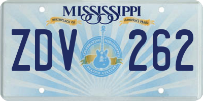 MS license plate ZDV262