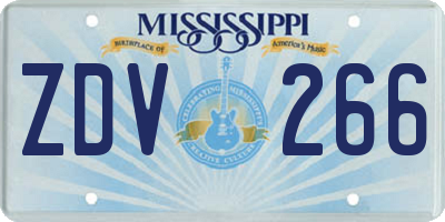 MS license plate ZDV266