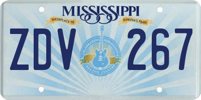 MS license plate ZDV267
