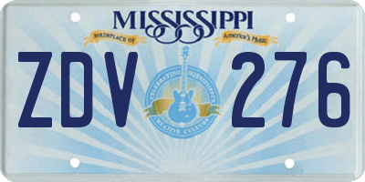 MS license plate ZDV276