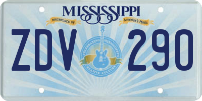 MS license plate ZDV290