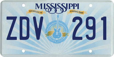 MS license plate ZDV291
