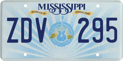 MS license plate ZDV295
