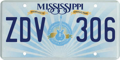 MS license plate ZDV306