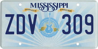 MS license plate ZDV309