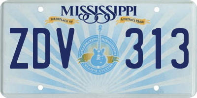MS license plate ZDV313