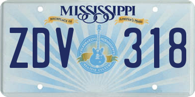 MS license plate ZDV318