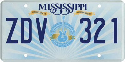 MS license plate ZDV321