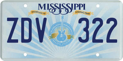 MS license plate ZDV322