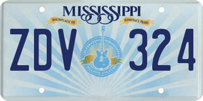 MS license plate ZDV324