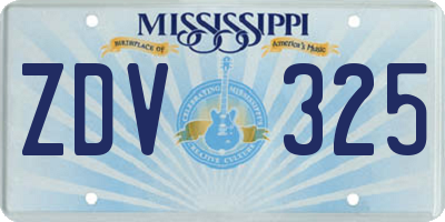 MS license plate ZDV325
