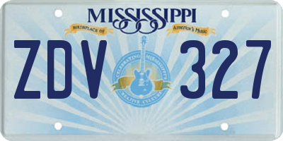 MS license plate ZDV327