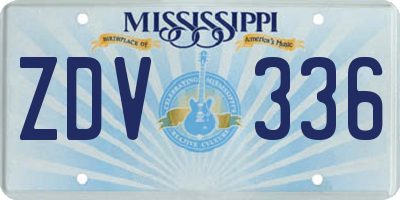 MS license plate ZDV336
