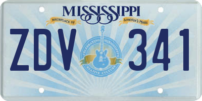 MS license plate ZDV341