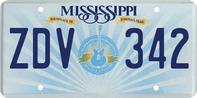 MS license plate ZDV342