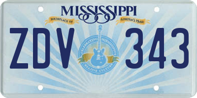 MS license plate ZDV343