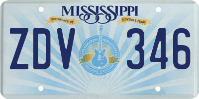 MS license plate ZDV346