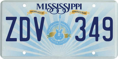 MS license plate ZDV349