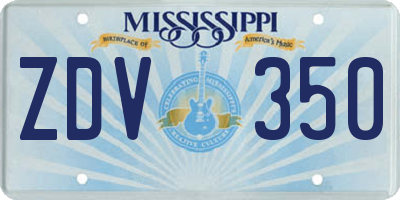 MS license plate ZDV350