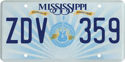 MS license plate ZDV359