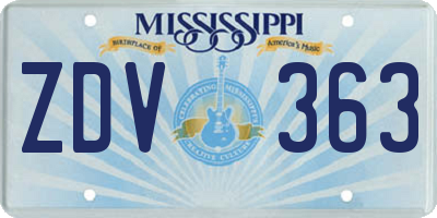 MS license plate ZDV363