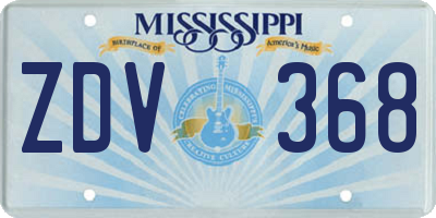MS license plate ZDV368