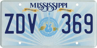 MS license plate ZDV369