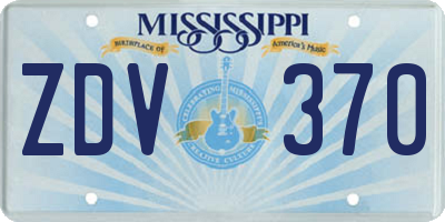 MS license plate ZDV370
