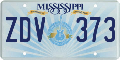 MS license plate ZDV373