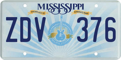 MS license plate ZDV376