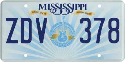 MS license plate ZDV378