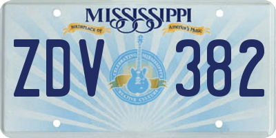 MS license plate ZDV382
